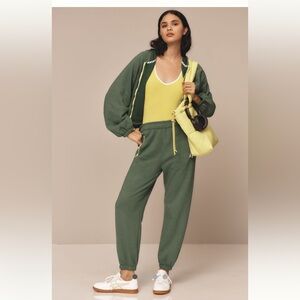 Sundry Zip-Pocket Jogger Sweatpants-S-Dk Green-S-NWT